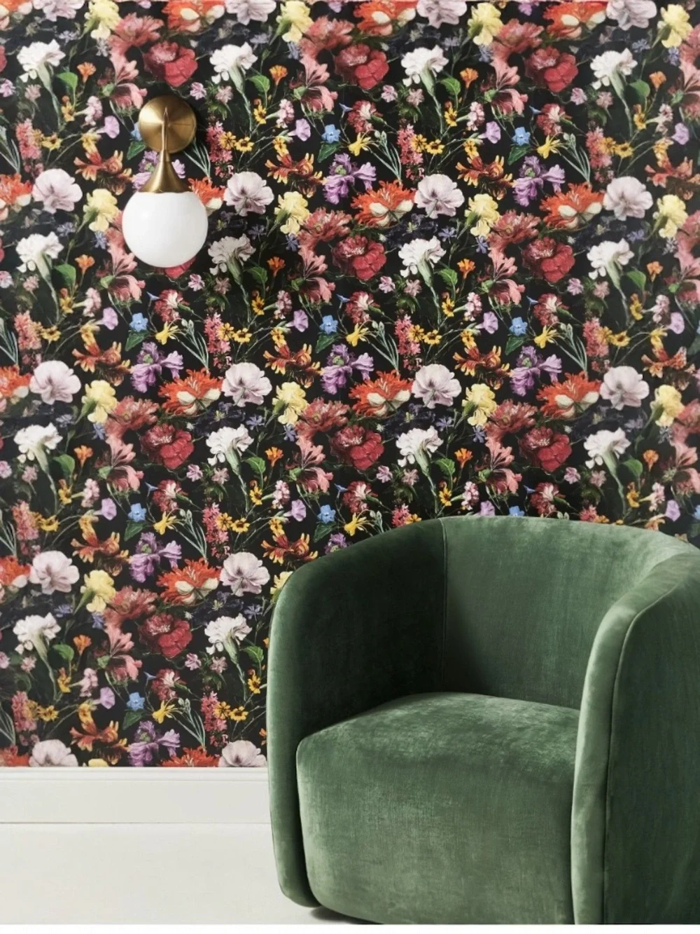 Anthropologie Lane Wallpaper UB8141 Floral Black Botanical 2 Rolls 99 Sq Ft